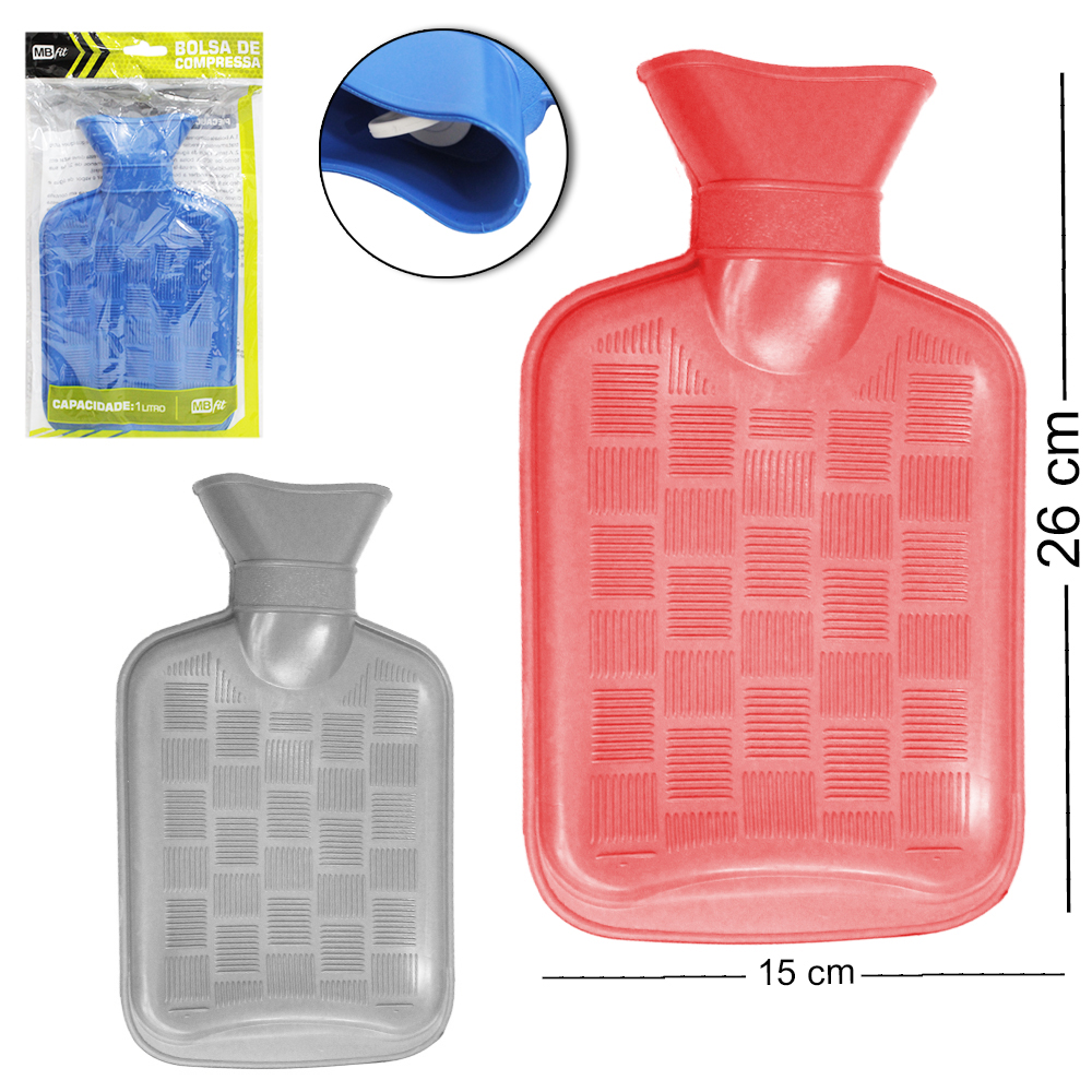 BOLSA TERMICA DE BORRACHA PARA COMPRESSA 1L 26X15CM