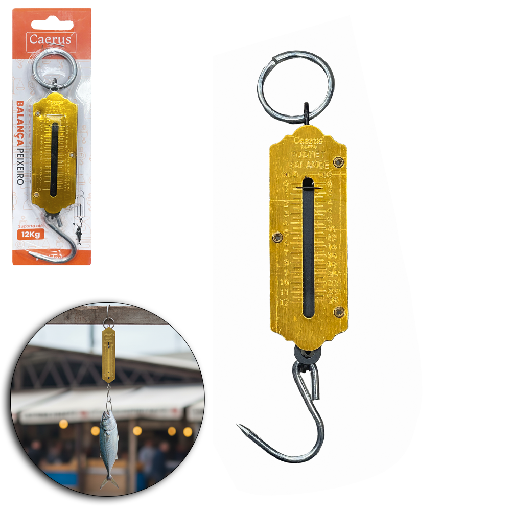 BALANCA PEIXEIRO MECANICA MULTIUSO PORTATIL 12KG CAERUS HOME