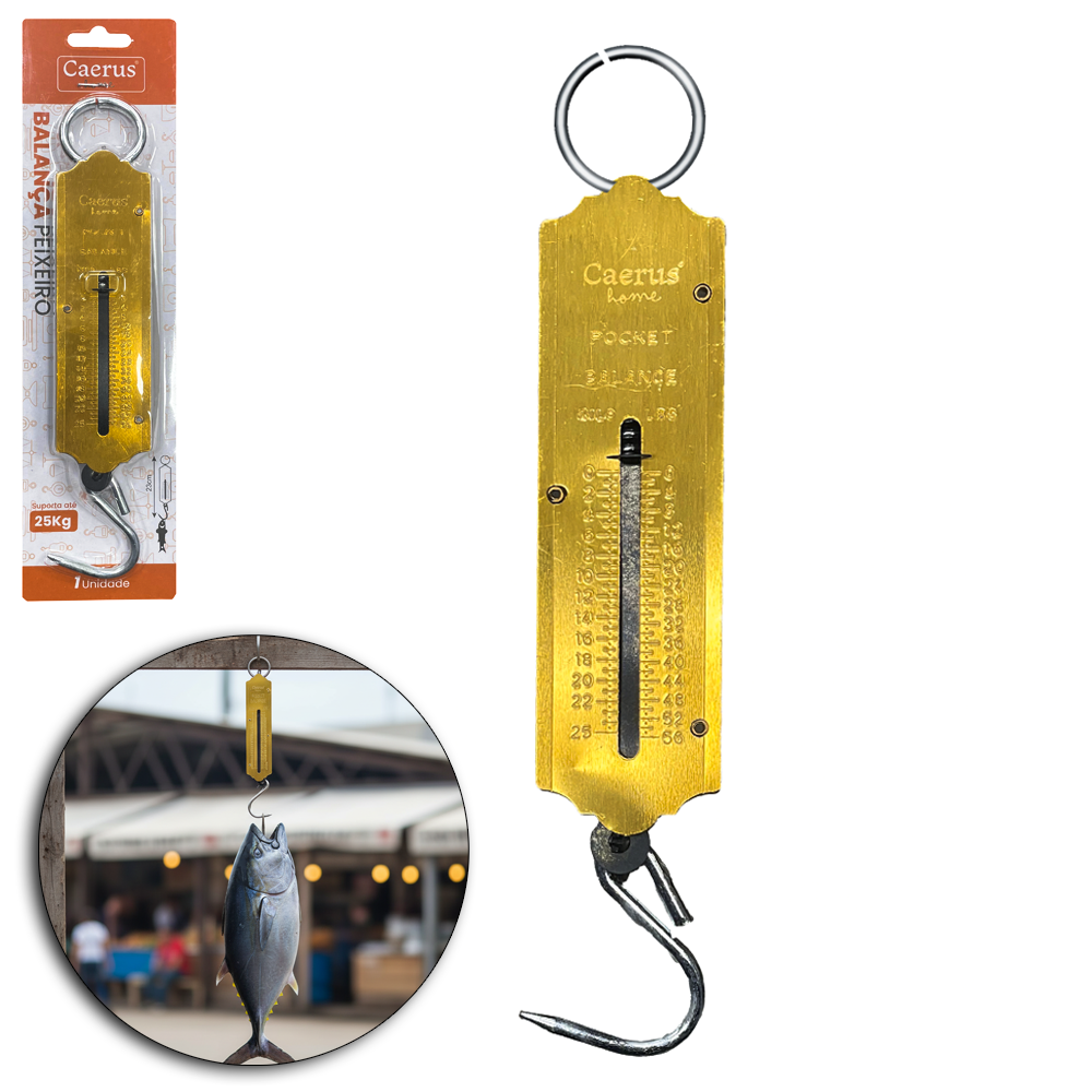 BALANCA PEIXEIRO MECANICA MULTIUSO PORTATIL 25KG CAERUS HOME