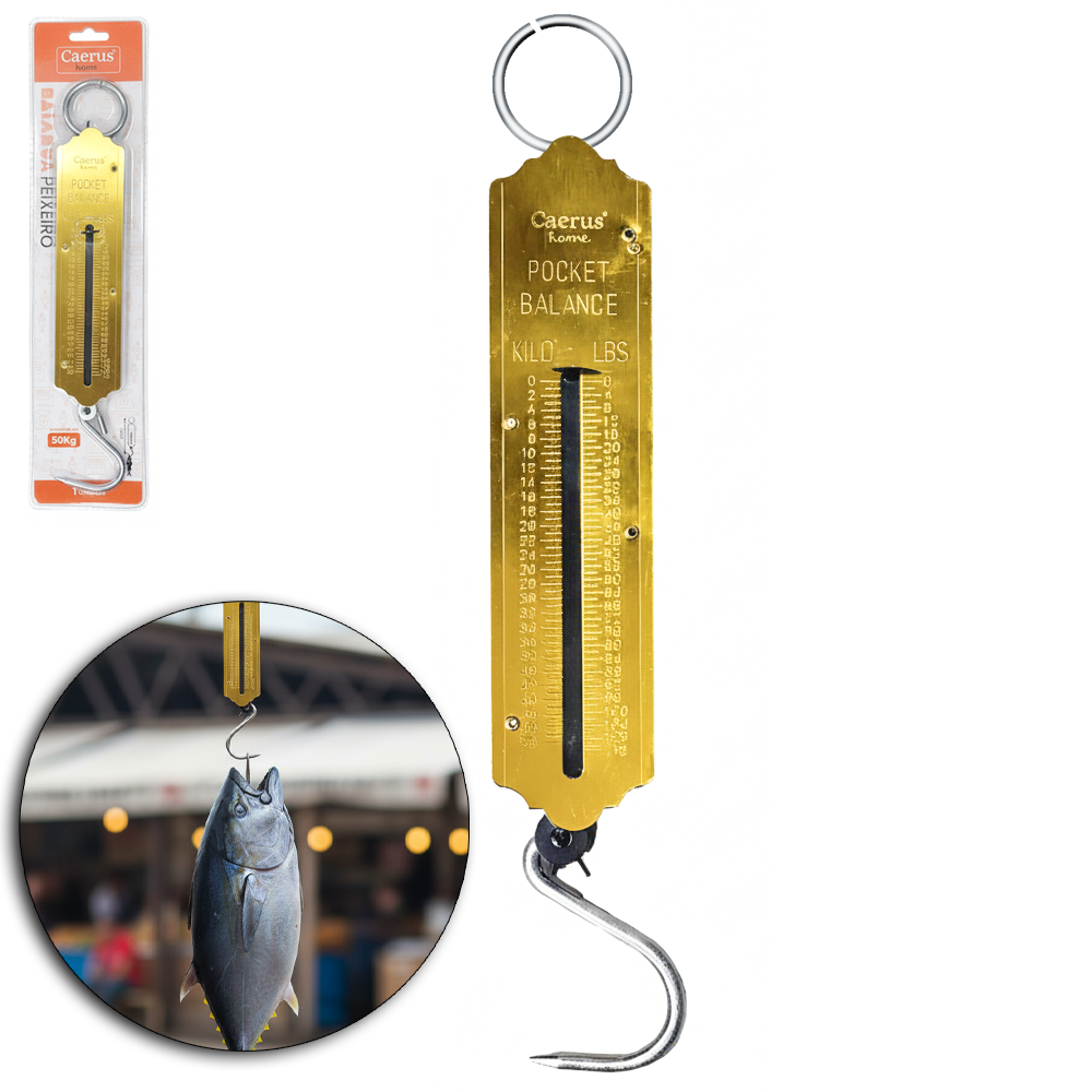 BALANCA PEIXEIRO MECANICA MULTIUSO PORTATIL 50KG CAERUS HOME