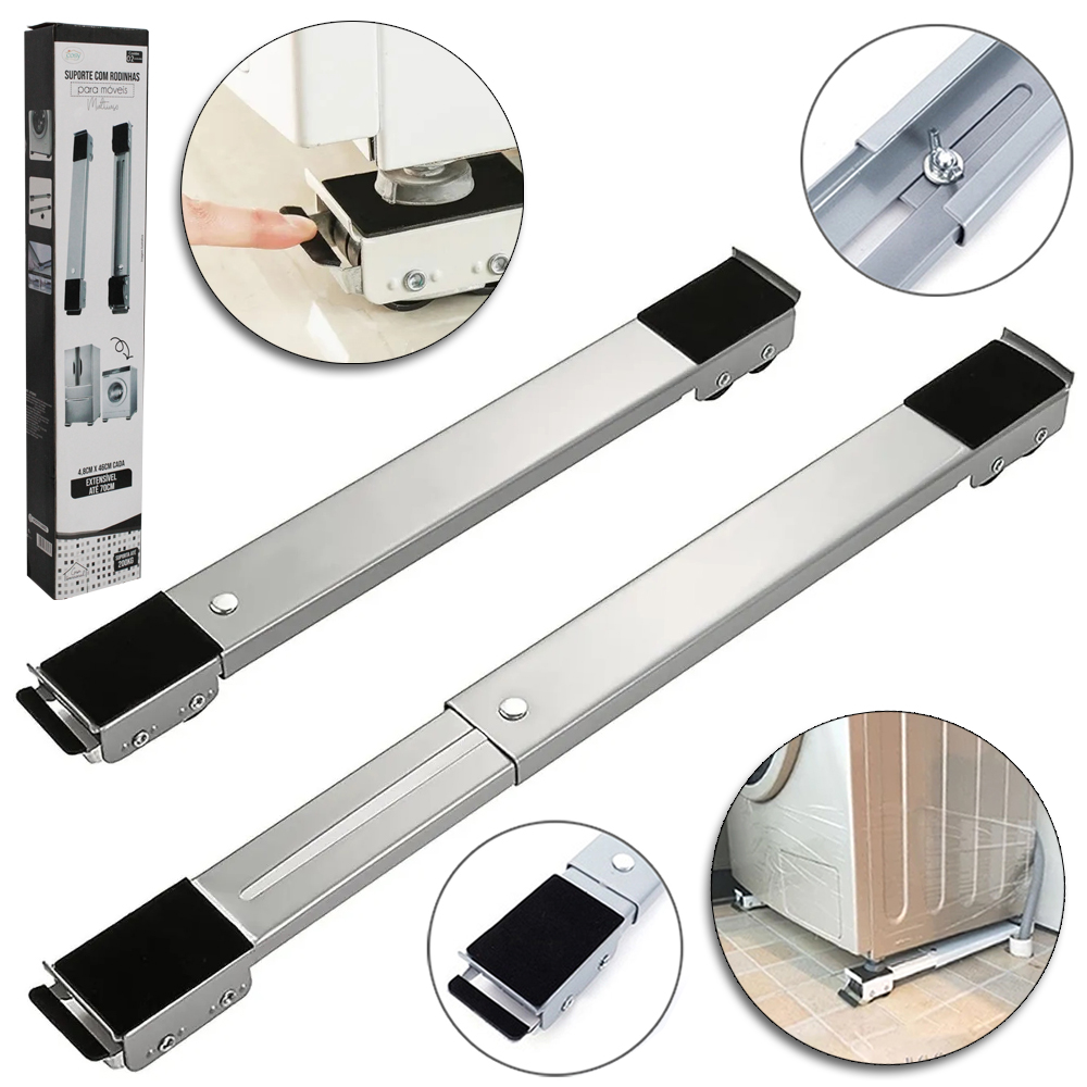BASE SUPORTE MOVEL PARA ELETRODOMESTICOS / MOVEIS AJUSTAVEL 2 PECAS 46 A 70CM