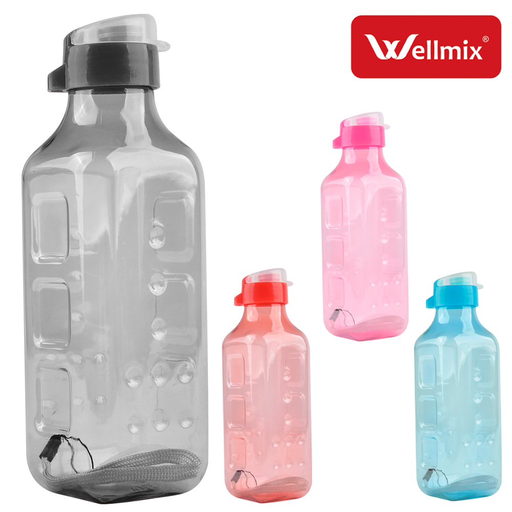 GARRAFA SQUEEZE DE PLASTICO PET BUBBLES COM TAMPA + ALCA 600ML