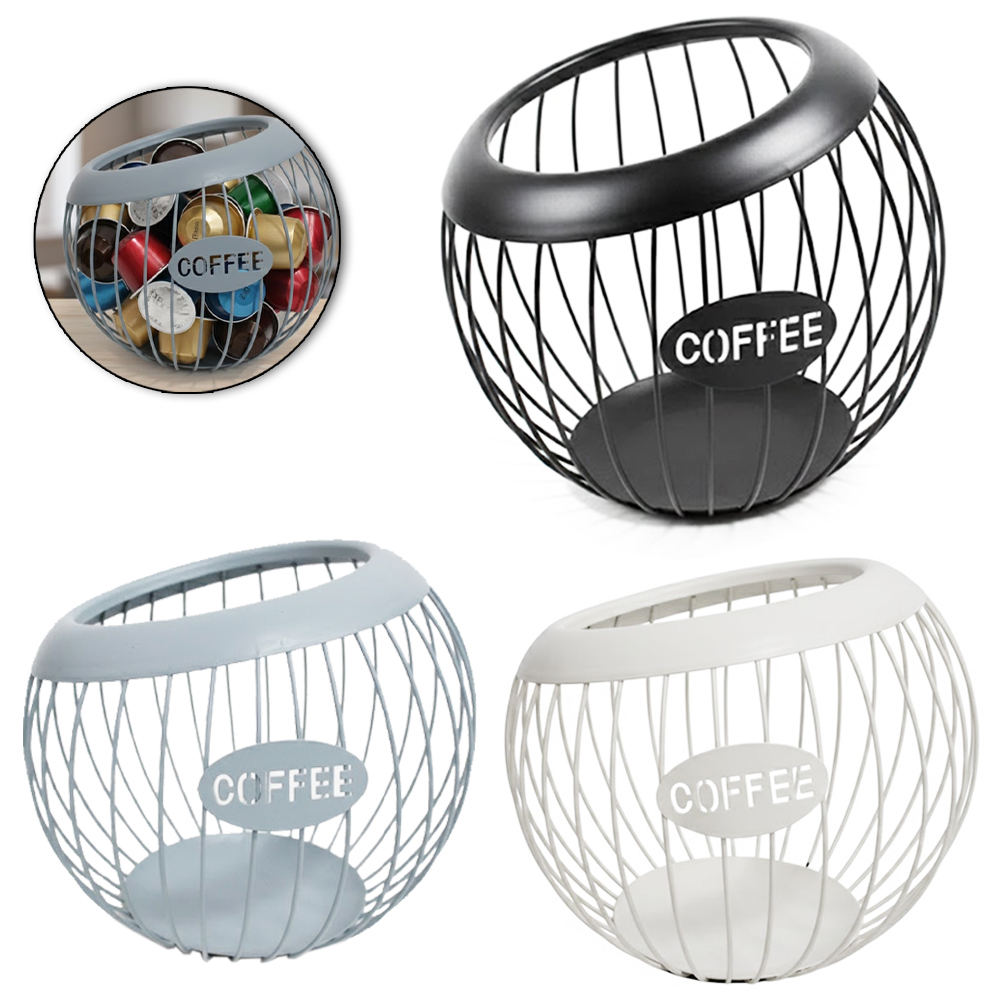 PORTA CAPSULAS DE CAFE REDONDO ARAMADO 18X20,5CM DE Ø