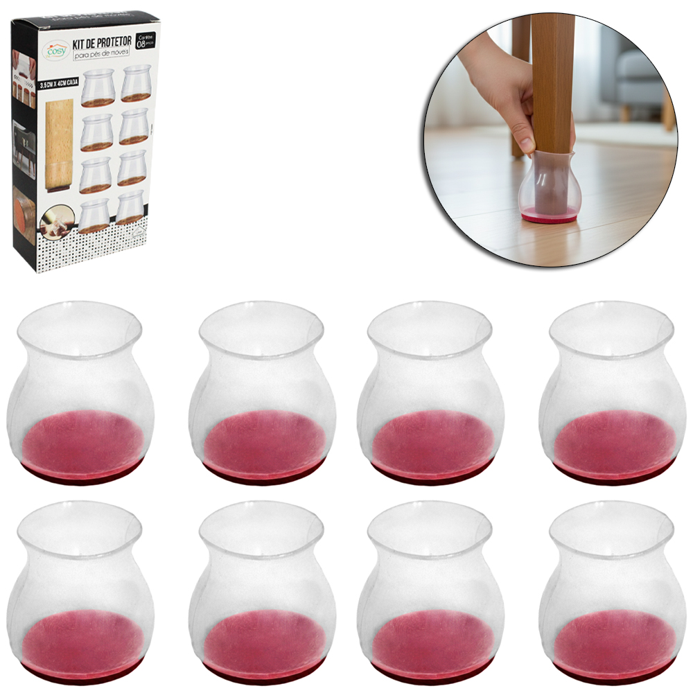 PROTETOR PARA MOVEIS DE SILICONE COM 8 PECAS 4X3,5CM
