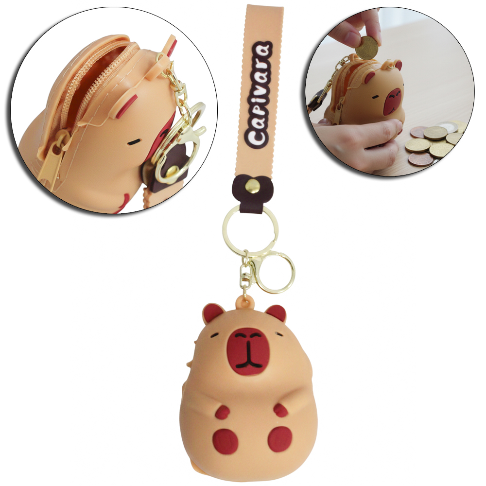 PORTA MOEDAS / NIQUEL DE SILICONE CAPIVARA 9X6,5X5CM