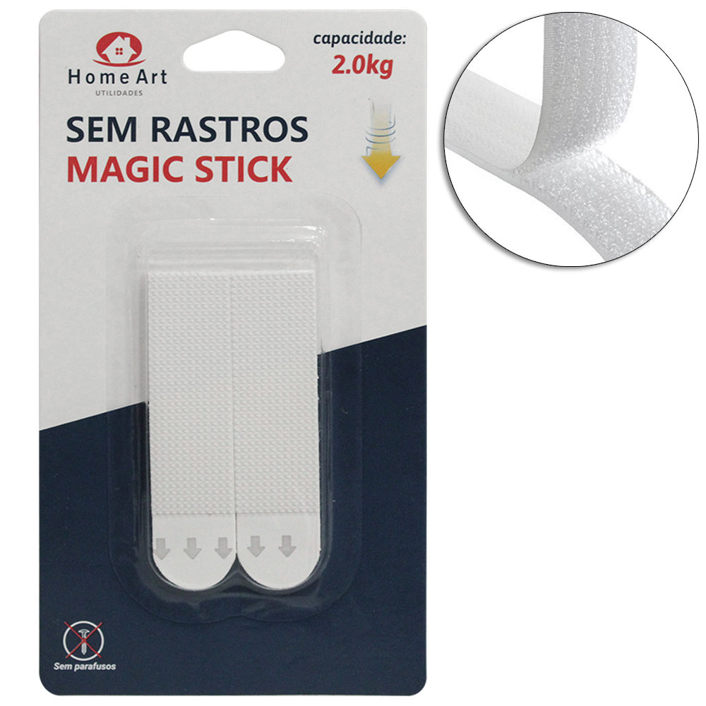 FITA DE VELCRO AUTOADESIVO COM 2 PECAS 7,5X2CM