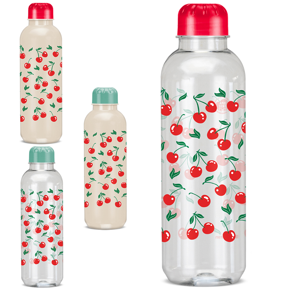 GARRAFA SQUEEZE DE PLASTICO PET REFIL CEREJA 1L