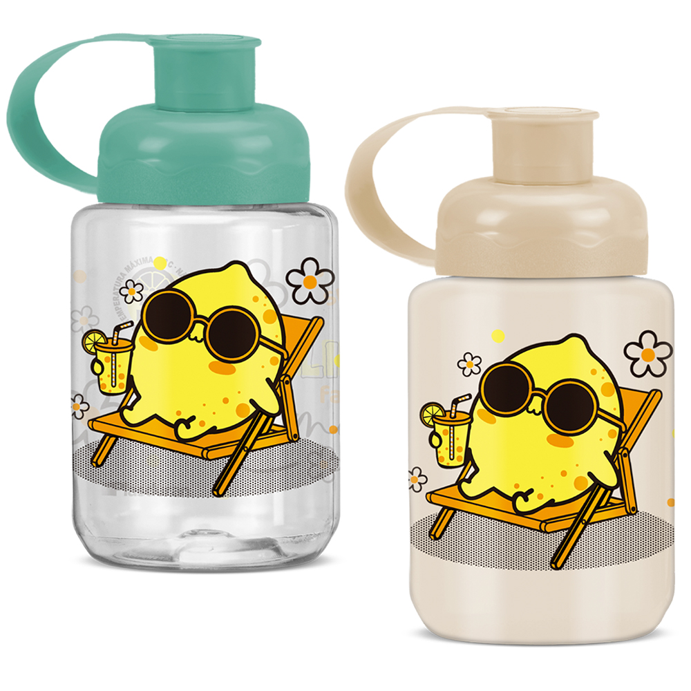 GARRAFA SQUEEZE DE PLASTICO PET LIMAO SICILIANO COM TAMPA E ALCA 330ML