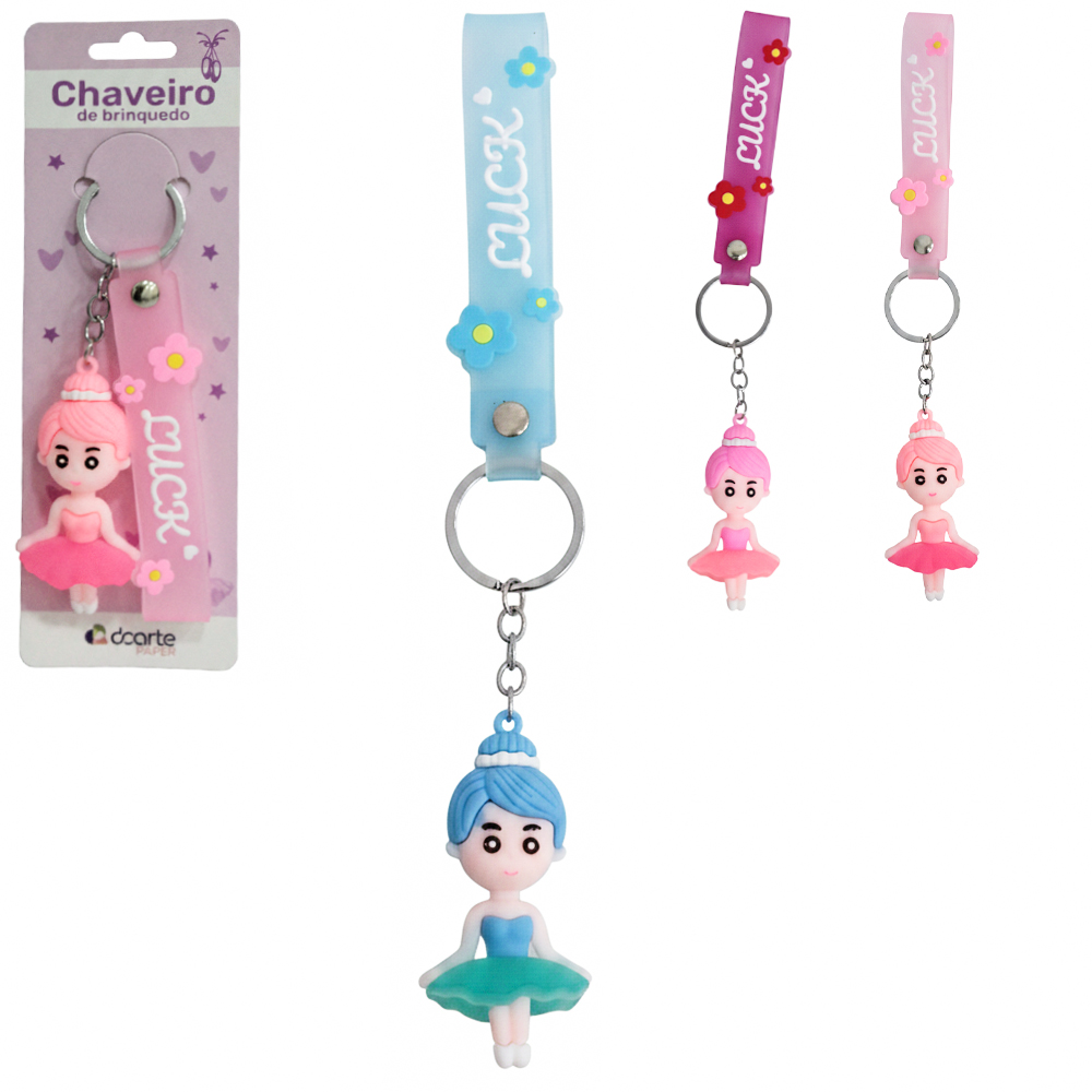 CHAVEIRO EMBORRACHADO DE PVC BAILARINA PAPER