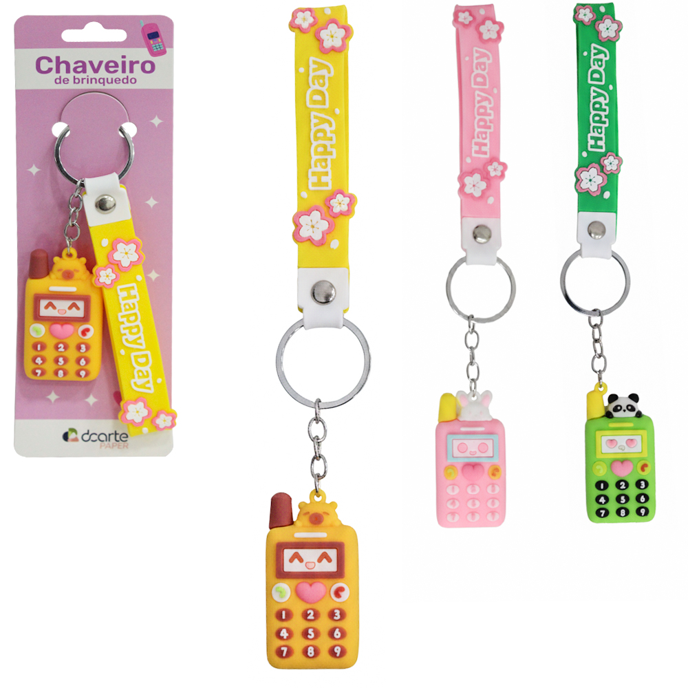 CHAVEIRO EMBORRACHADO DE PVC CELULAR PAPER