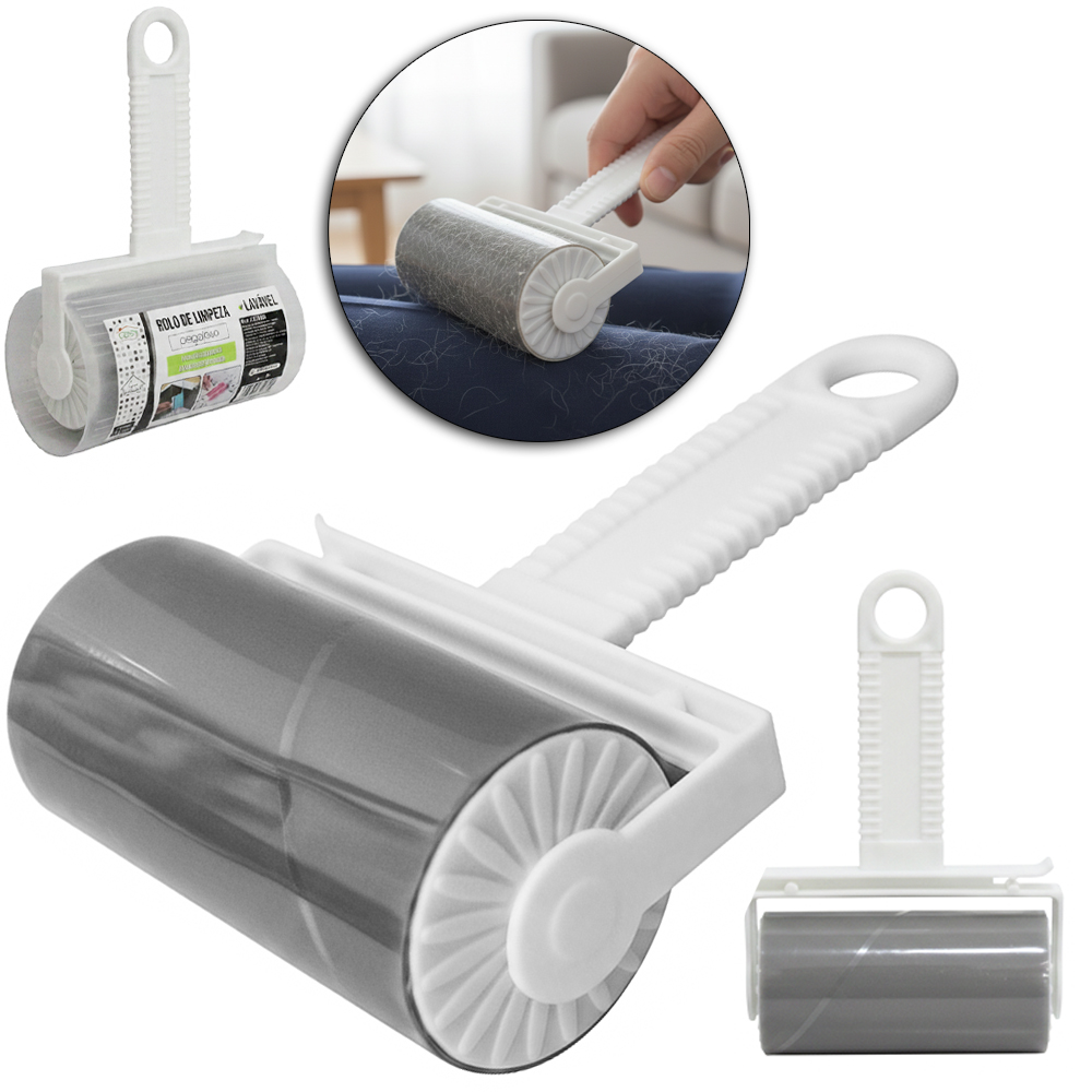 PAPA BOLINHA / TIRA PELO ROLO LAVAVEL COM SUPORTE 17X10CM