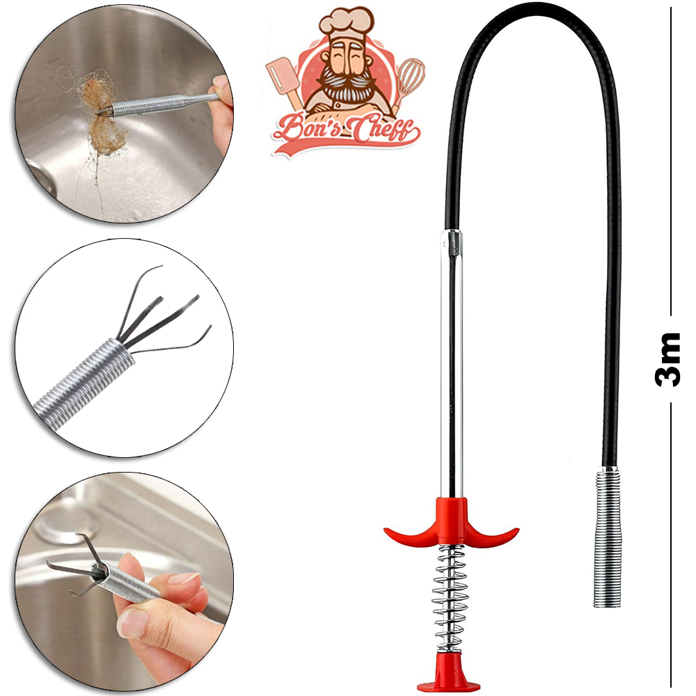 DESENTUPIDOR DE PIA COM GARRA DE METAL / PLASTICO 3M