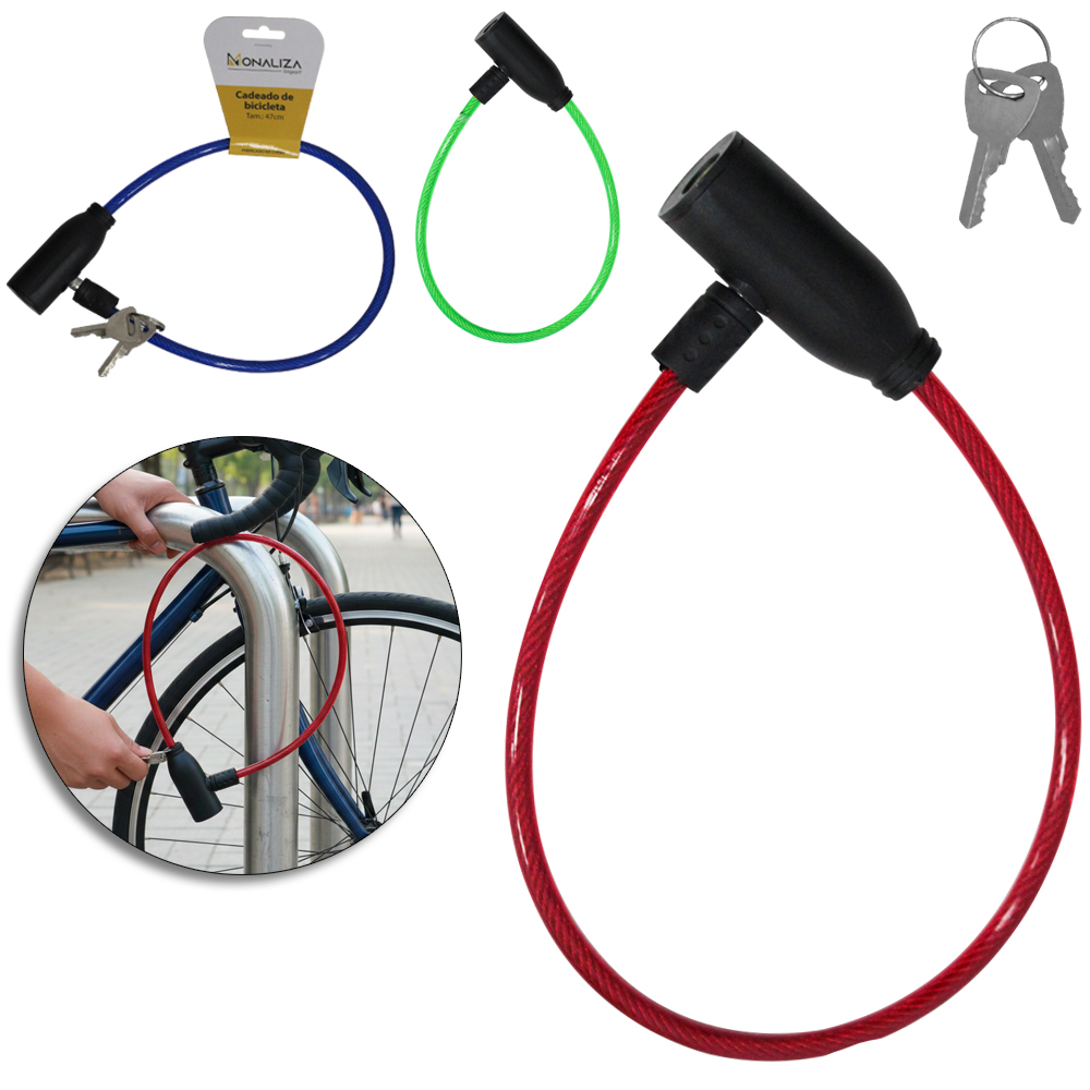 CADEADO TRAVA DE BICICLETA / MOTO 47CMX6MM