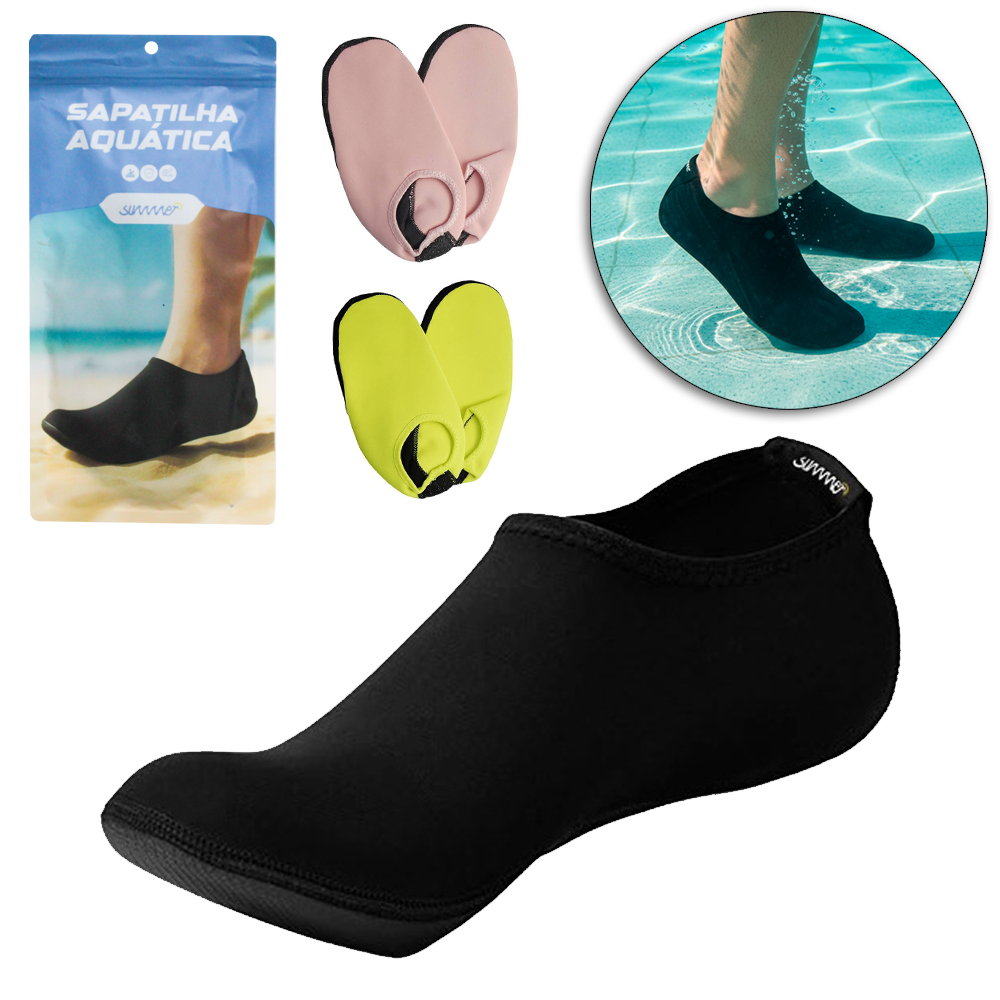 SAPATILHA AQUATICA DE NEOPRENE IMPERMEAVEL P 1 PAR 28-32 20,5X11CM SUMMER