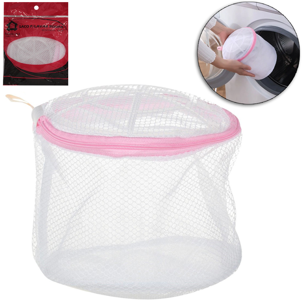 SACO PROTETOR PARA LAVAR ROUPA INTIMA COM ZIPER 16CM DE Ø