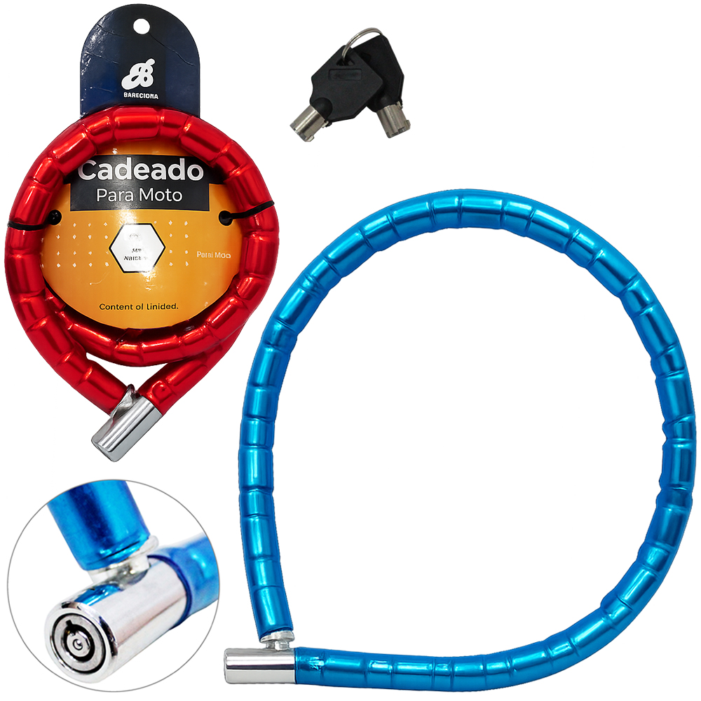 CADEADO TRAVA DE BICICLETA / MOTO COLORS 1MX22MM