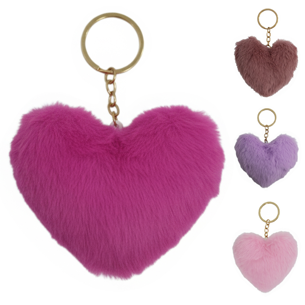 CHAVEIRO DE PELUCIA CORACAO VERSY 9X8X4CM