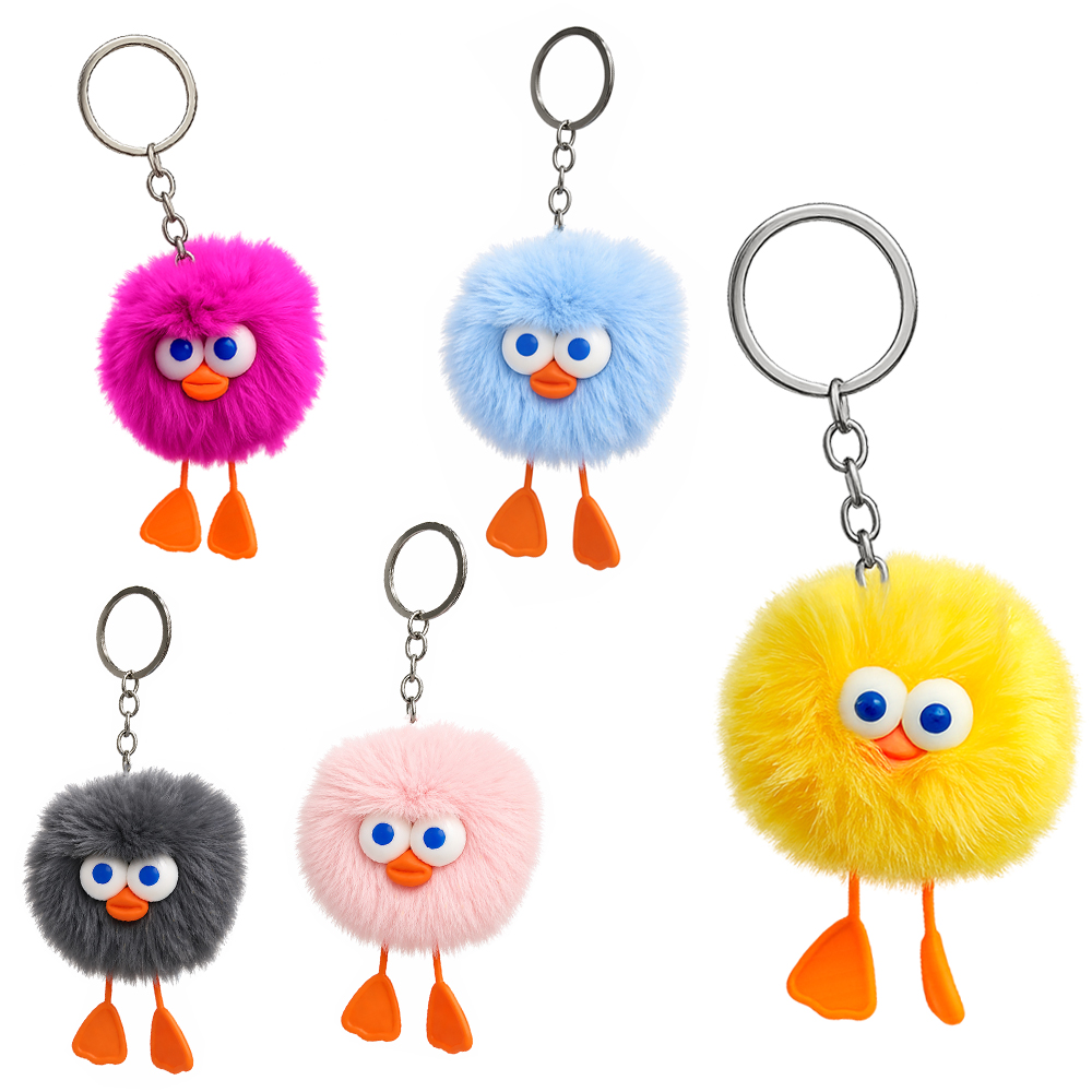 CHAVEIRO DE PELUCIA POM POM PATO 9X7CM