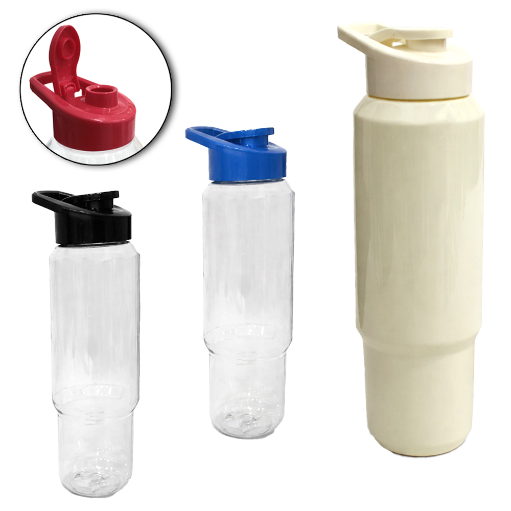 GARRAFA SQUEEZE DE PLASTICO PET CONSOLE LISA COM TAMPA E ALCA 1L