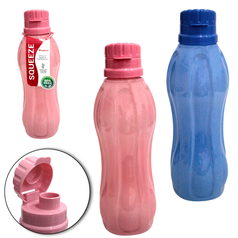 GARRAFA SQUEEZE DE PLASTICO PET REDONDO CONSTELACAO CANDY COM TAMPA 1L STTW