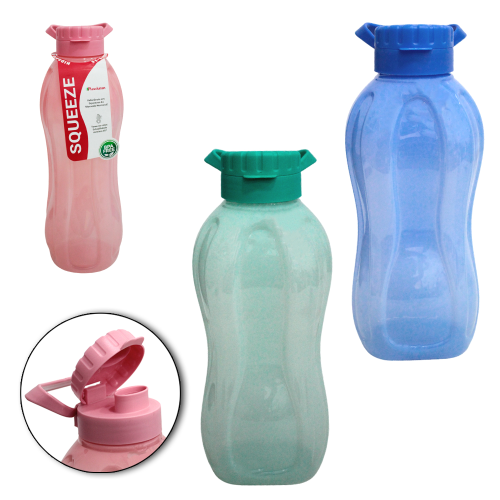 GARRAFA SQUEEZE DE PLASTICO PET RETANGULAR CONSTELACAO VENUS COM TAMPA E ALCA 1,5L STTW