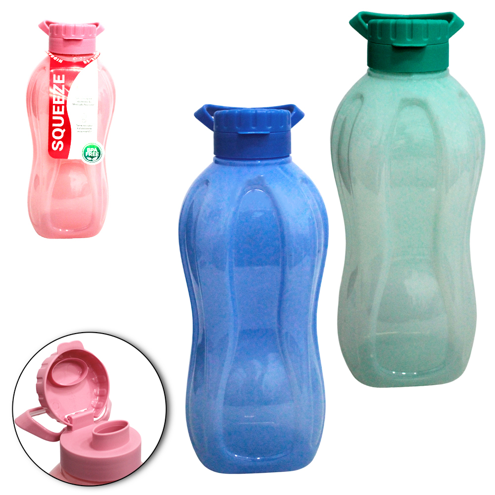 GARRAFA SQUEEZE DE PLASTICO PET RETANGULAR CONSTELACAO VENUS COM TAMPA E ALCA 2L STTW