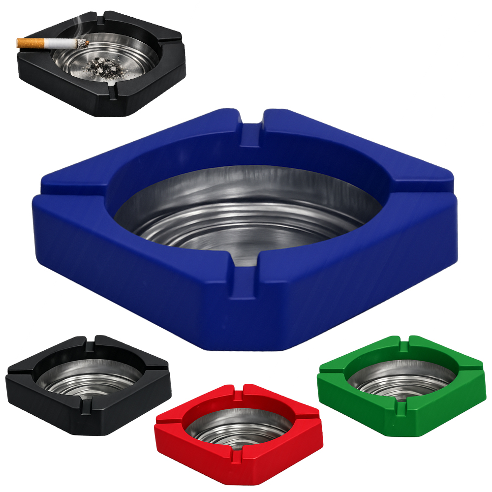 CINZEIRO DE PLASTICO / METAL QUADRADO 10CM