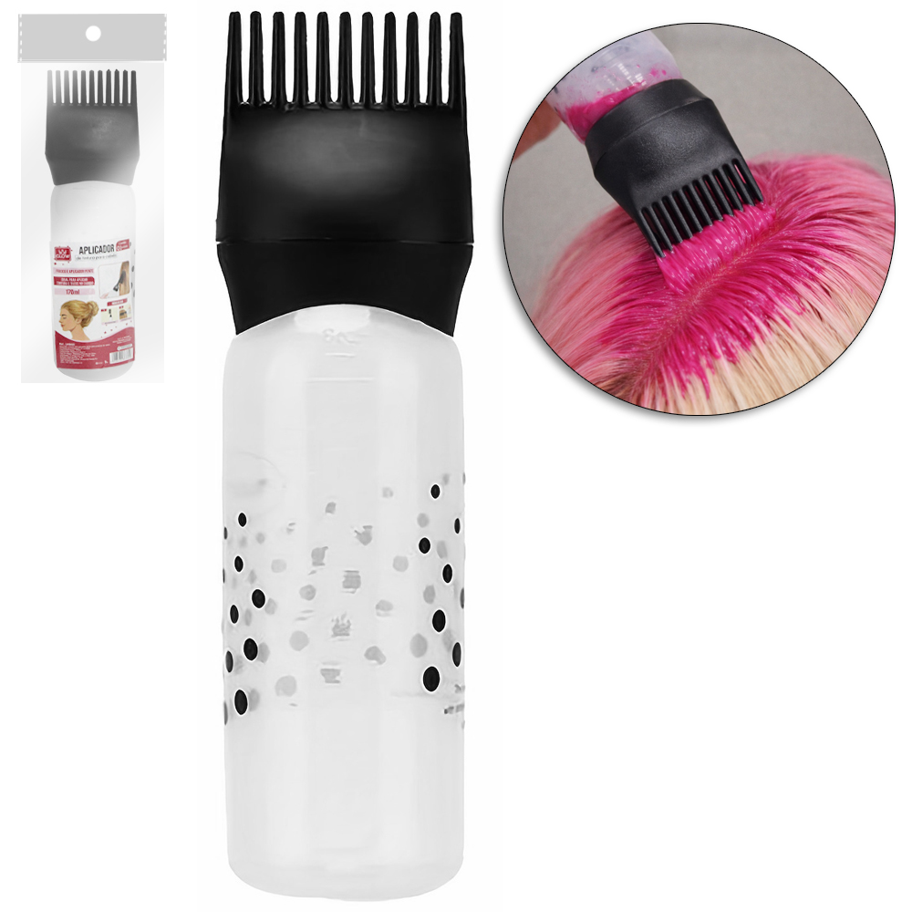 APLICADOR TINTURA PARA CABELO COM TAMPA PENTE DE PLASTICO 170ML