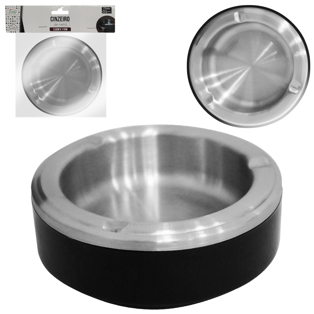 CINZEIRO DE METAL REVESTIDO DE PLASTICO 3 DESCANSOS 3,5X11CM Ø