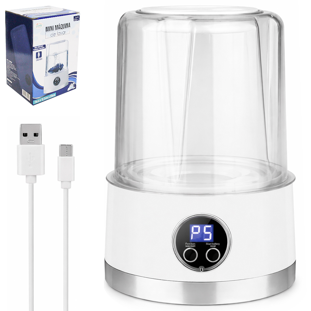 MINI MAQUINA DE LAVAR PORTATIL RECARREGAVEL USB 20X12,5X11CM