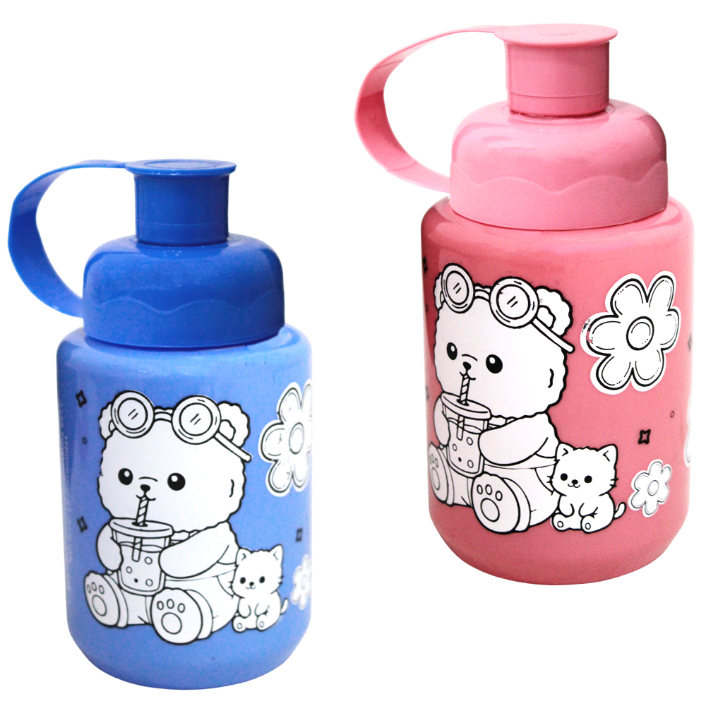 GARRAFA SQUEEZE DE PLASTICO PET GARRAFUN URSO COM TAMPA E ALCA 330ML