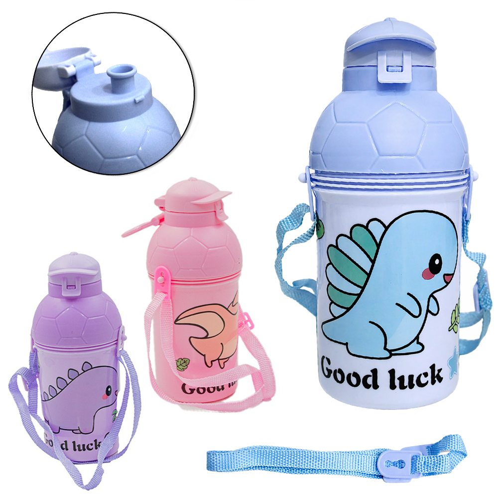 GARRAFA SQUEEZE DE PLASTICO DINOSSAURO COM TAMPA BOLA BONE E ALCA NEX COOK 500ML