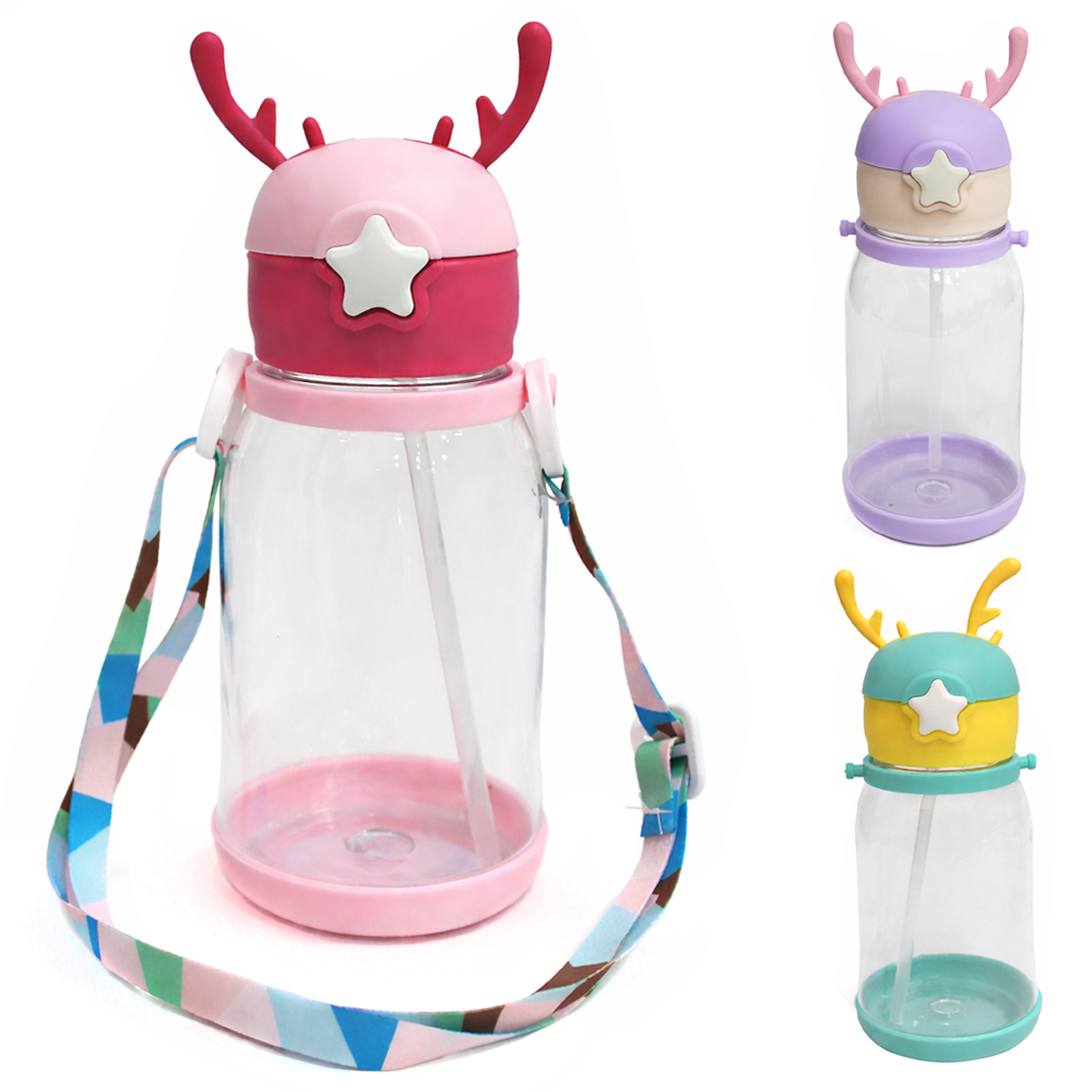 GARRAFA SQUEEZE DE PLASTICO AS COM CANUDO + ALCA 550ML