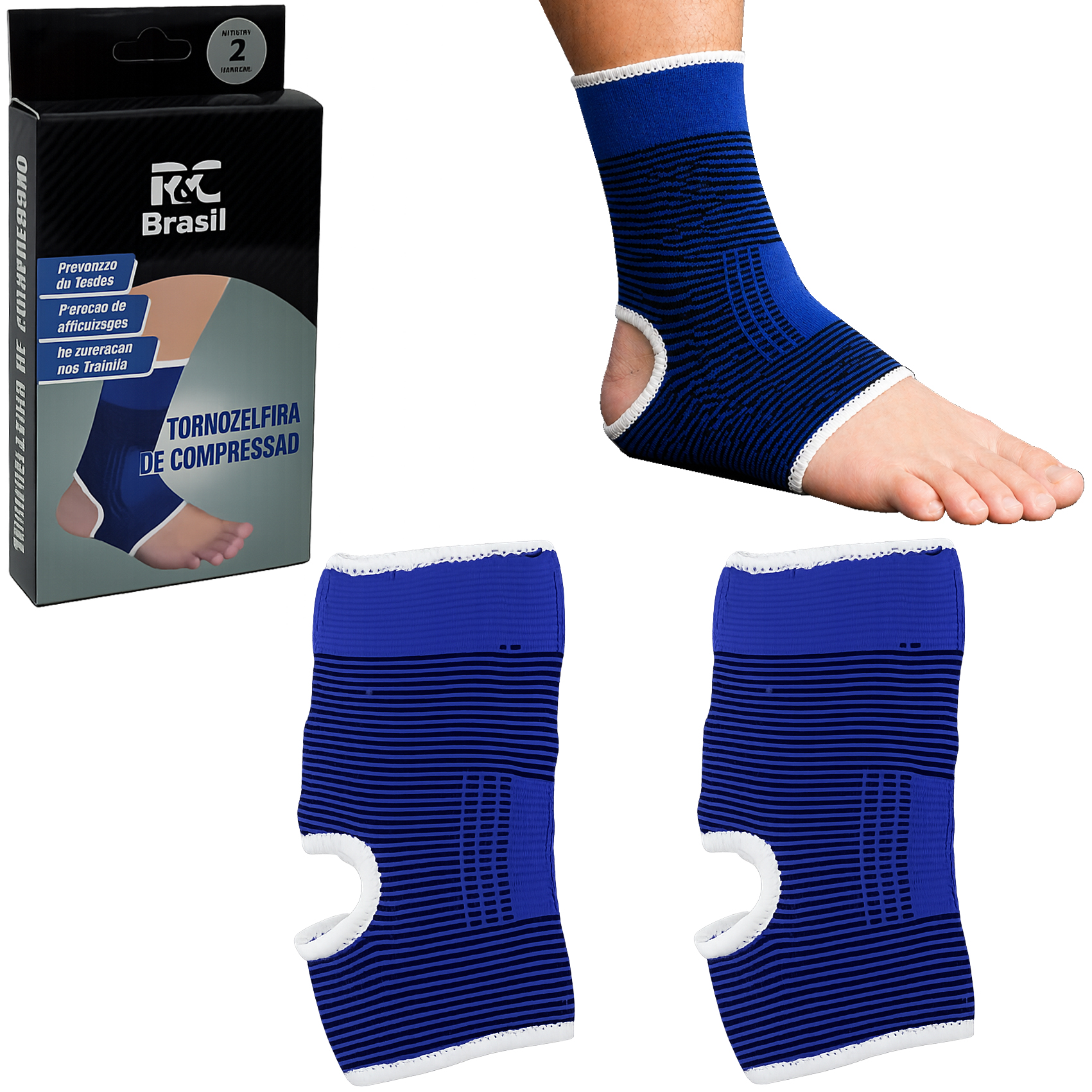 TORNOZELEIRA DE POLIESTER AZUL COM 2 PECAS