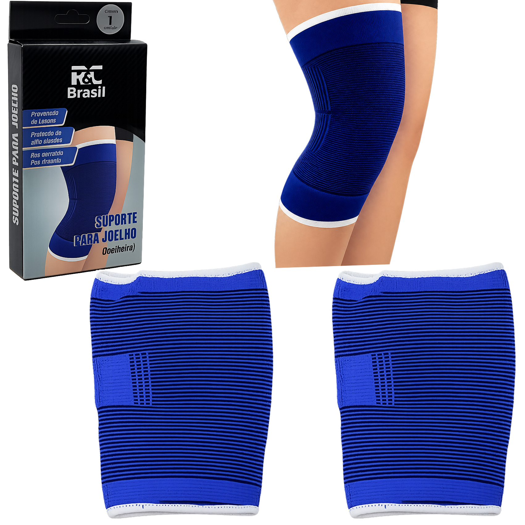 ( SUPORTE P/JOELHO ) JOELHEIRA DE POLIESTER AZUL COM 2 PECAS