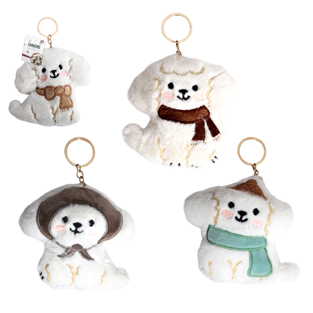 CHAVEIRO DE PELUCIA CACHORRO 10X10CM