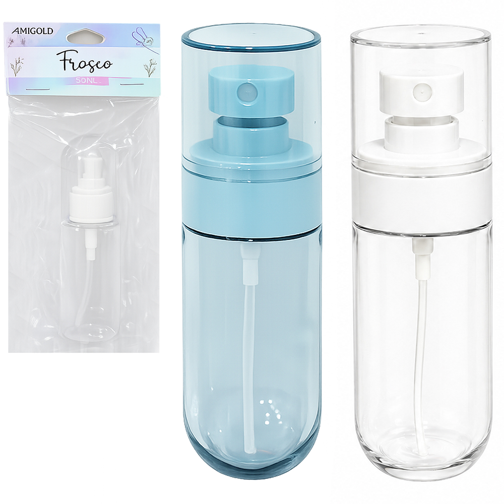 FRASCO SPRAY DE PLASTICO PARA VIAGEM COM TAMPA 50ML