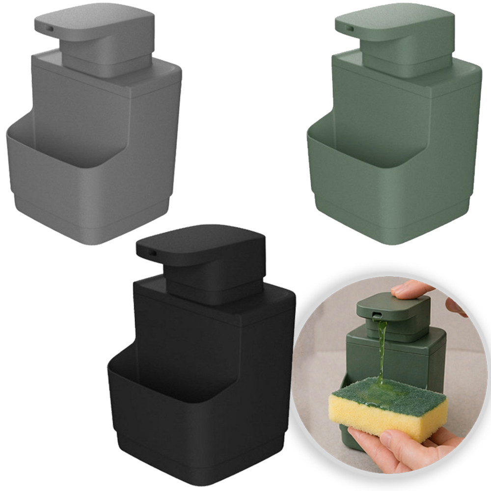 DISPENSER PORTA DETERGENTE / ESPONJA DE PLASTICO 540ML 16X10,5X9,5CM