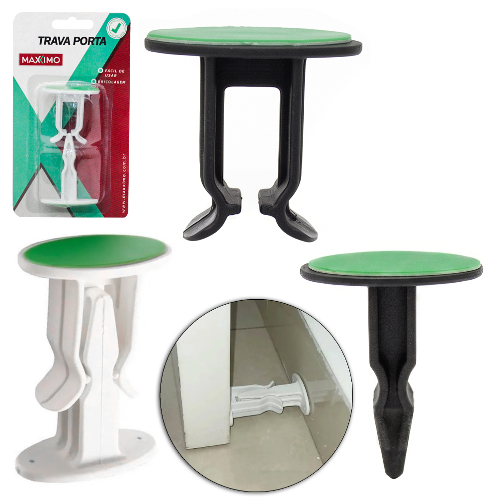 APARADOR / TRAVA DE PORTA / JANELA DE PLASTICO COM AUTOADESIVO