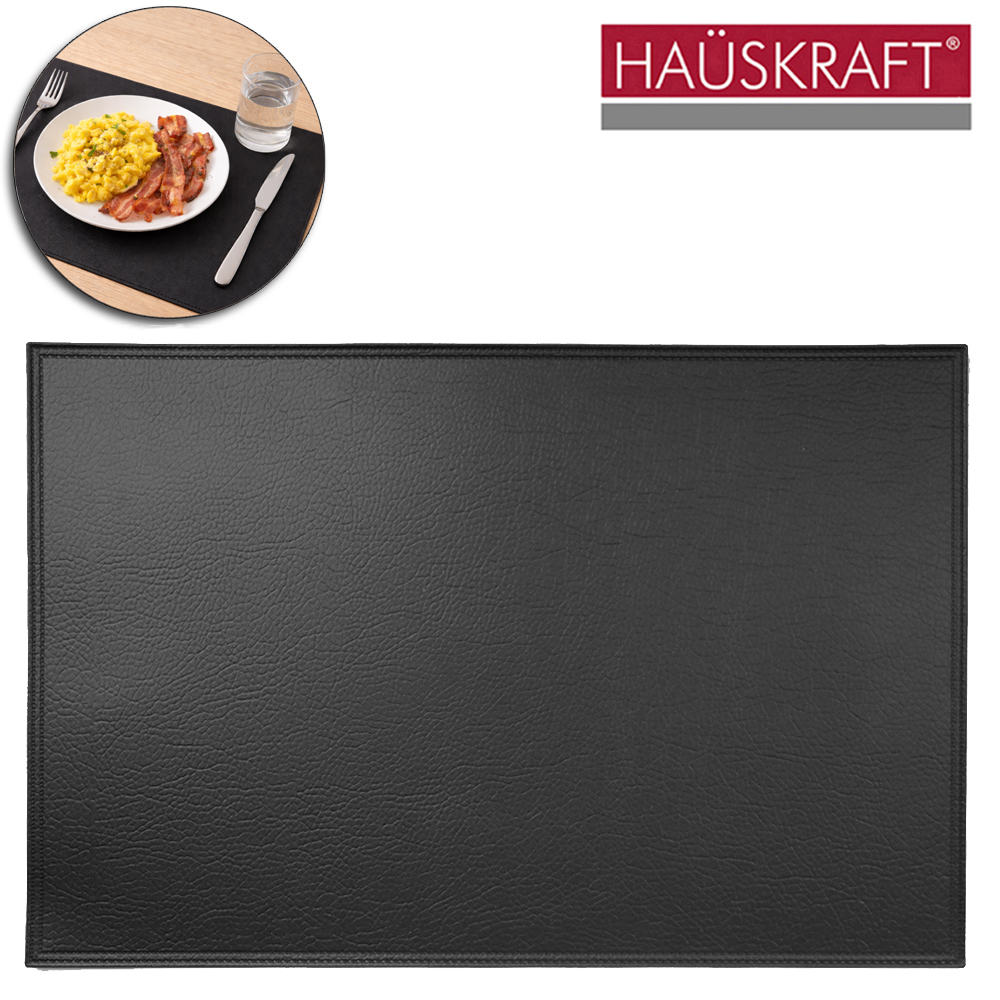 TOALHA LUGAR AMERICANO DE PVC RETANGULAR MALI PRETO HAUSKRAFT 45X30CM 