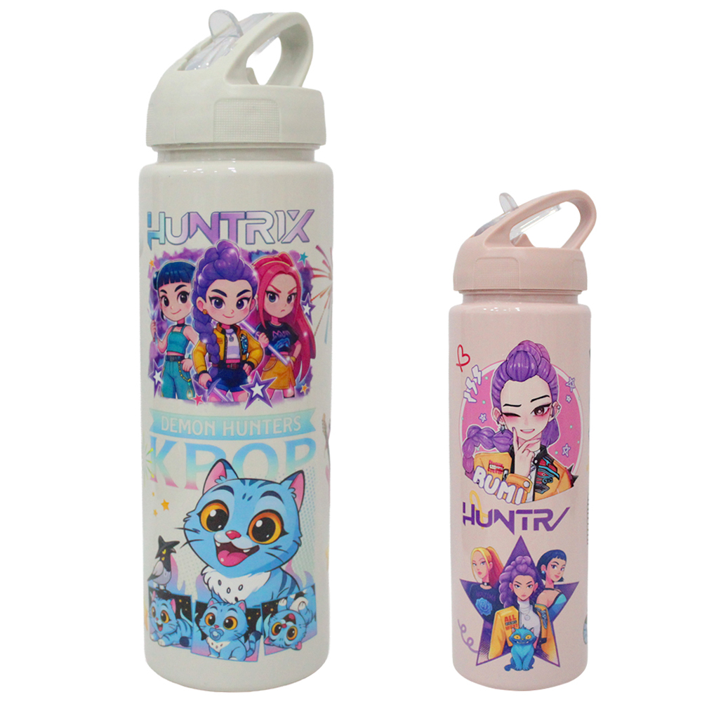 GARRAFA SQUEEZE DE PLASTICO PET HUNTR/X COM CANUDO + TAMPA FLIP TOP E ALCA 700ML