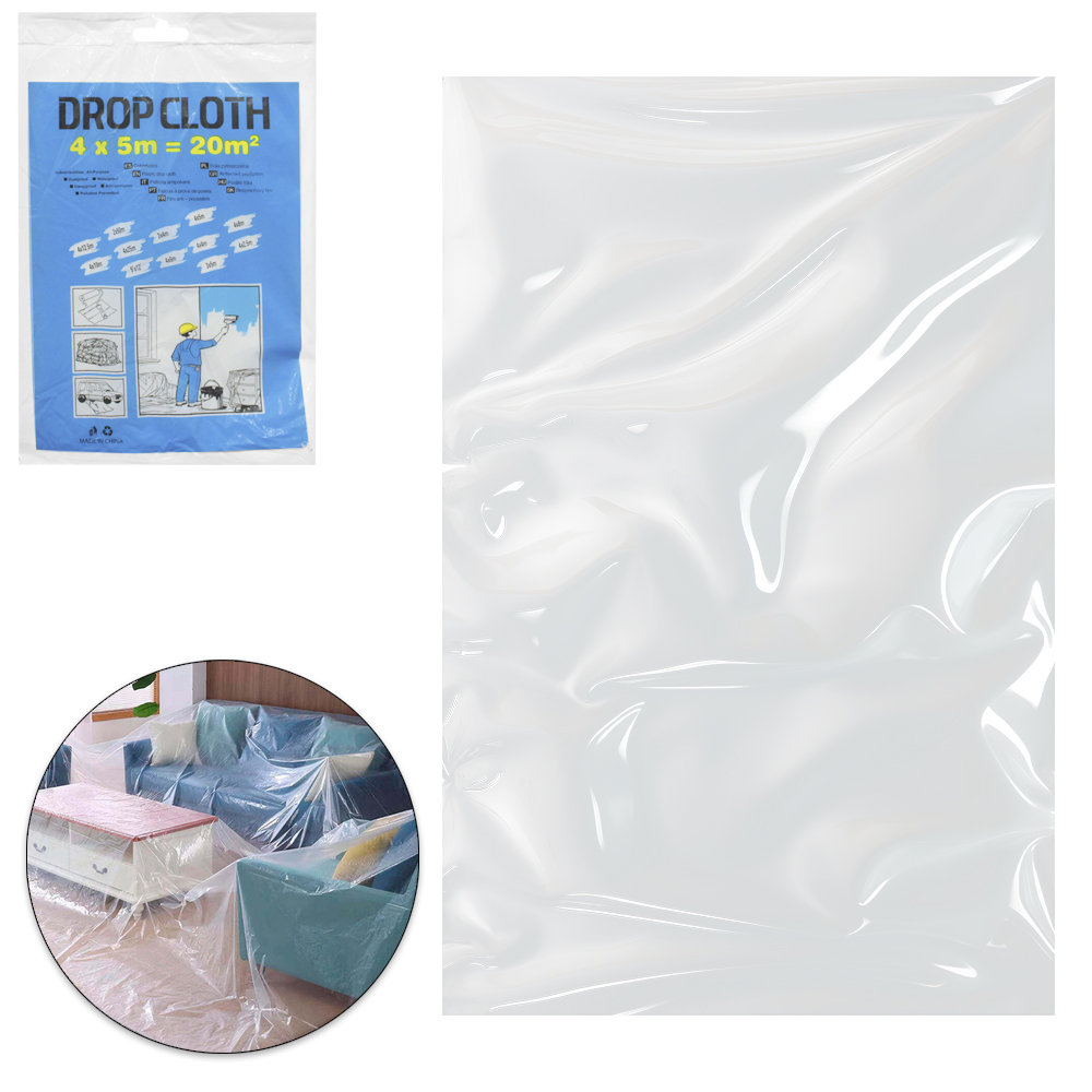 PLASTICO DE PROTECAO DROP CLOTH TRANSPARENTE 4X5M