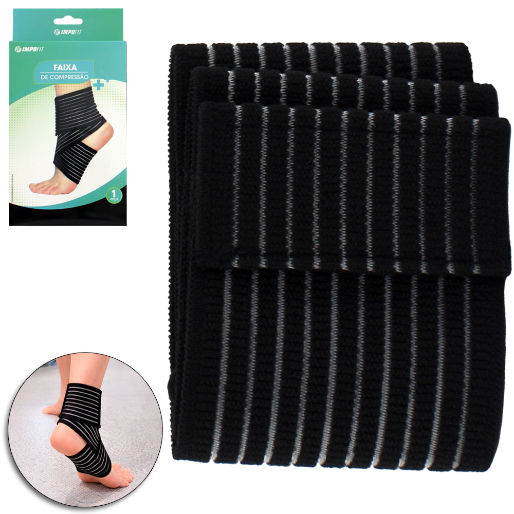 TORNOZELEIRA FAIXA DE COMPRESSAO DE NYLON COM VELCRO AJUSTAVEL IMPOFIT