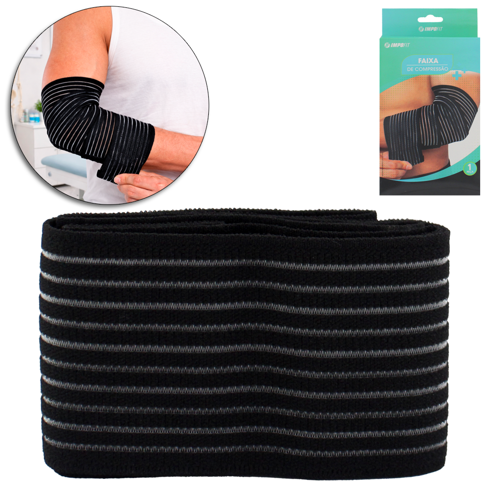 COTOVELEIRA FAIXA DE COMPRESSAO DE NYLON COM VELCRO AJUSTAVEL IMPOFIT