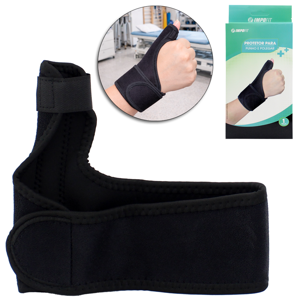 ( PROTETOR PARA PUNHO E POLEGAR ) MUNHEQUEIRA ESTABILIZADORA NEOPRENE PULSO COM POLEGAR + VELCRO IMPOFIT