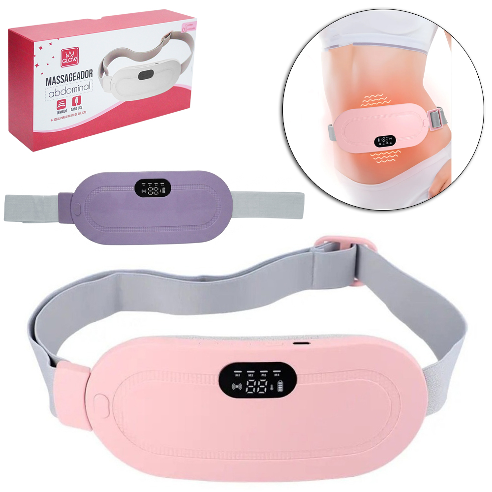 MASSAGEADOR ABDOMINAL RECARREGAVEL PORTATIL COM CABO USB 21X8CM
