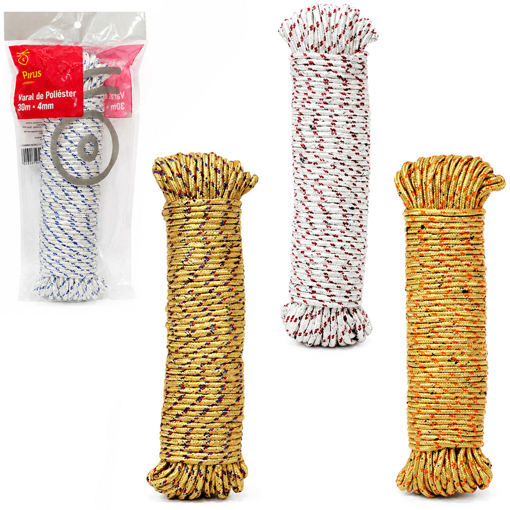 CORDA DE NYLON MESCLADA PARA VARAL COLORS 30MX4MM