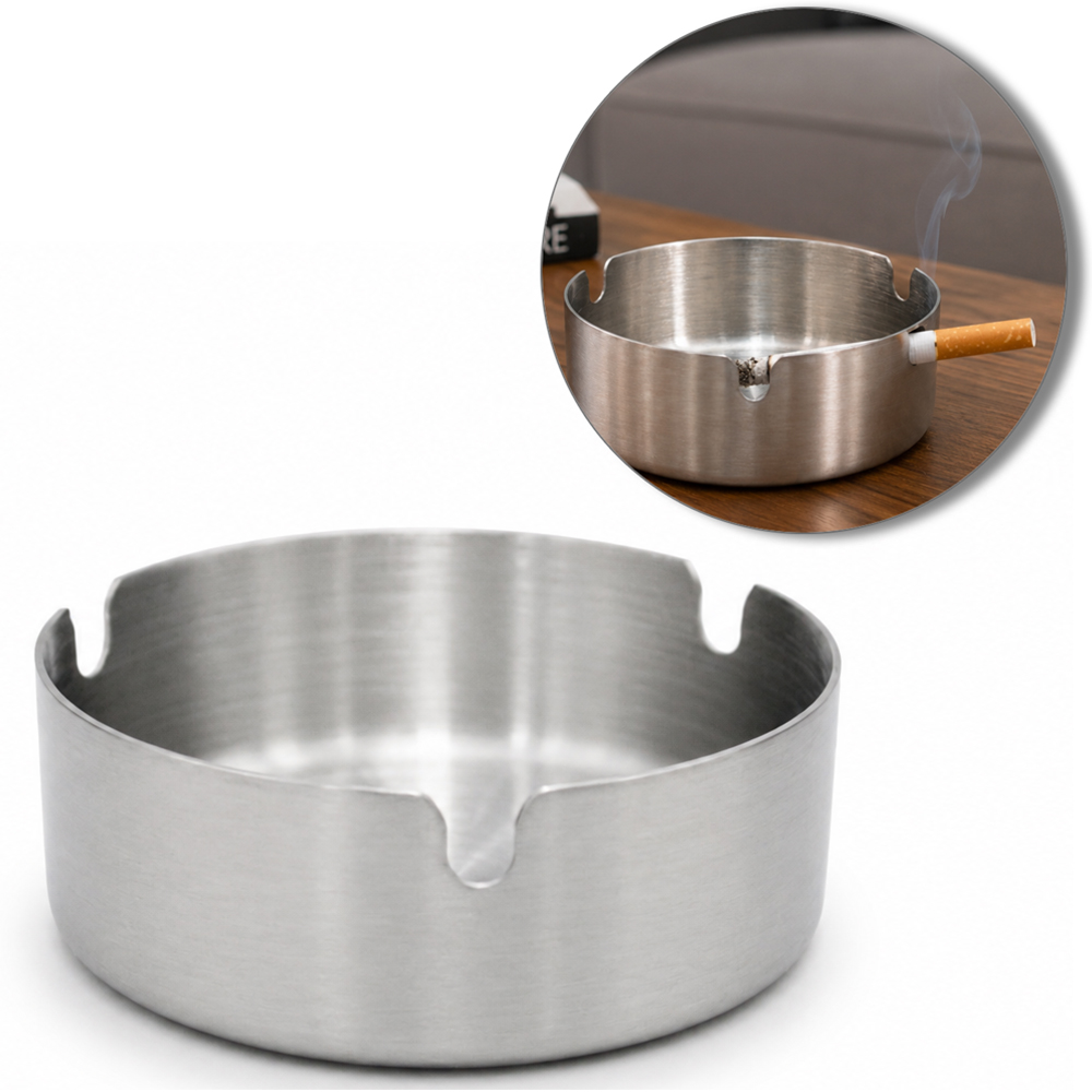 CINZEIRO DE INOX REDONDO 8,5CM DE Ø 