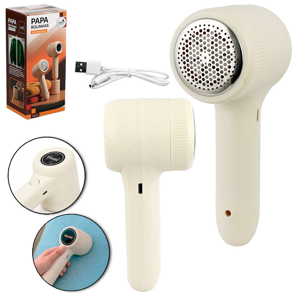 PAPA BOLINHA RECARREGAVEL COM DEPOSITO DE PLASTICO + CABO USB 17X7,5X6CM