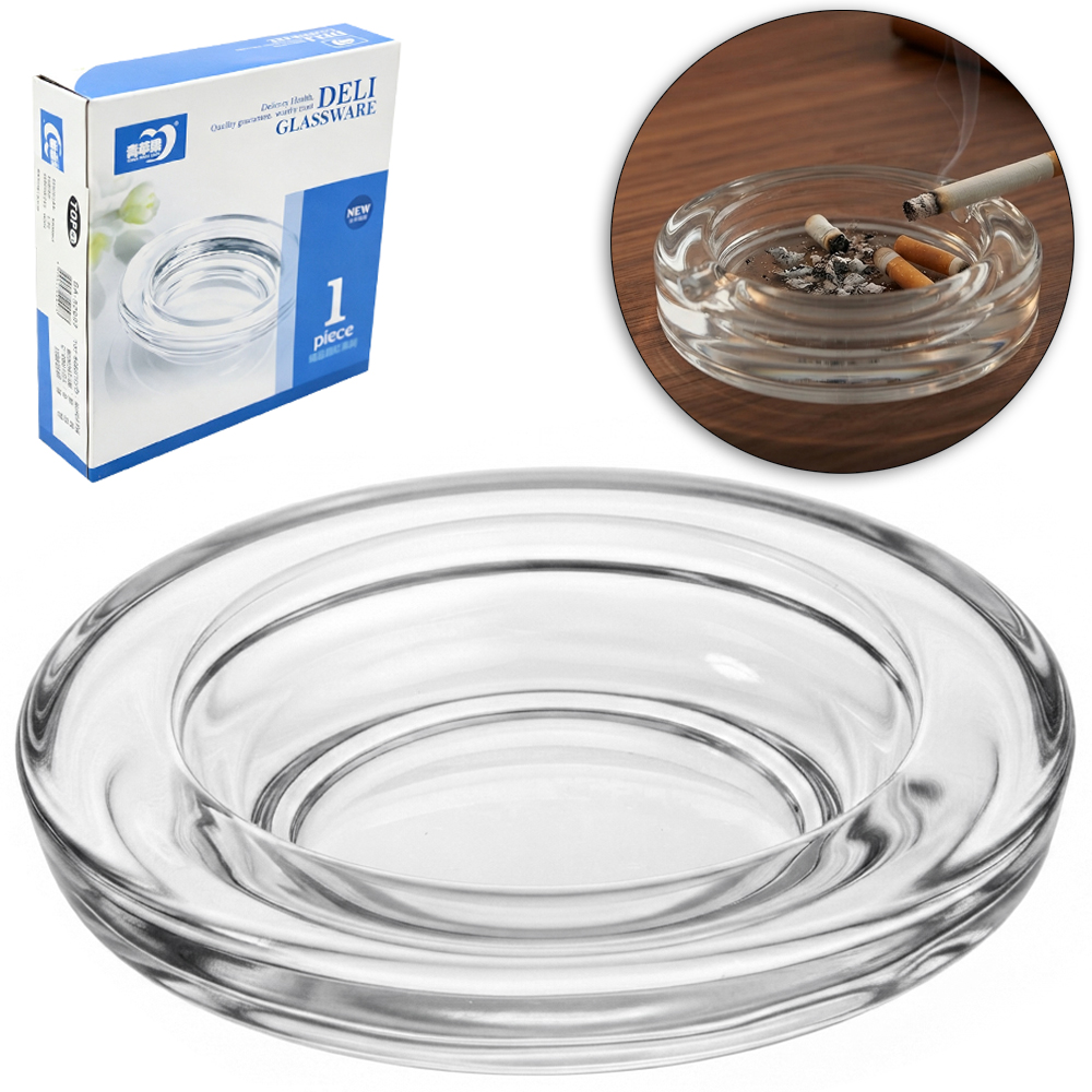 CINZEIRO DE VIDRO REDONDO DELI GLASSWARE 12CM DE Ø 